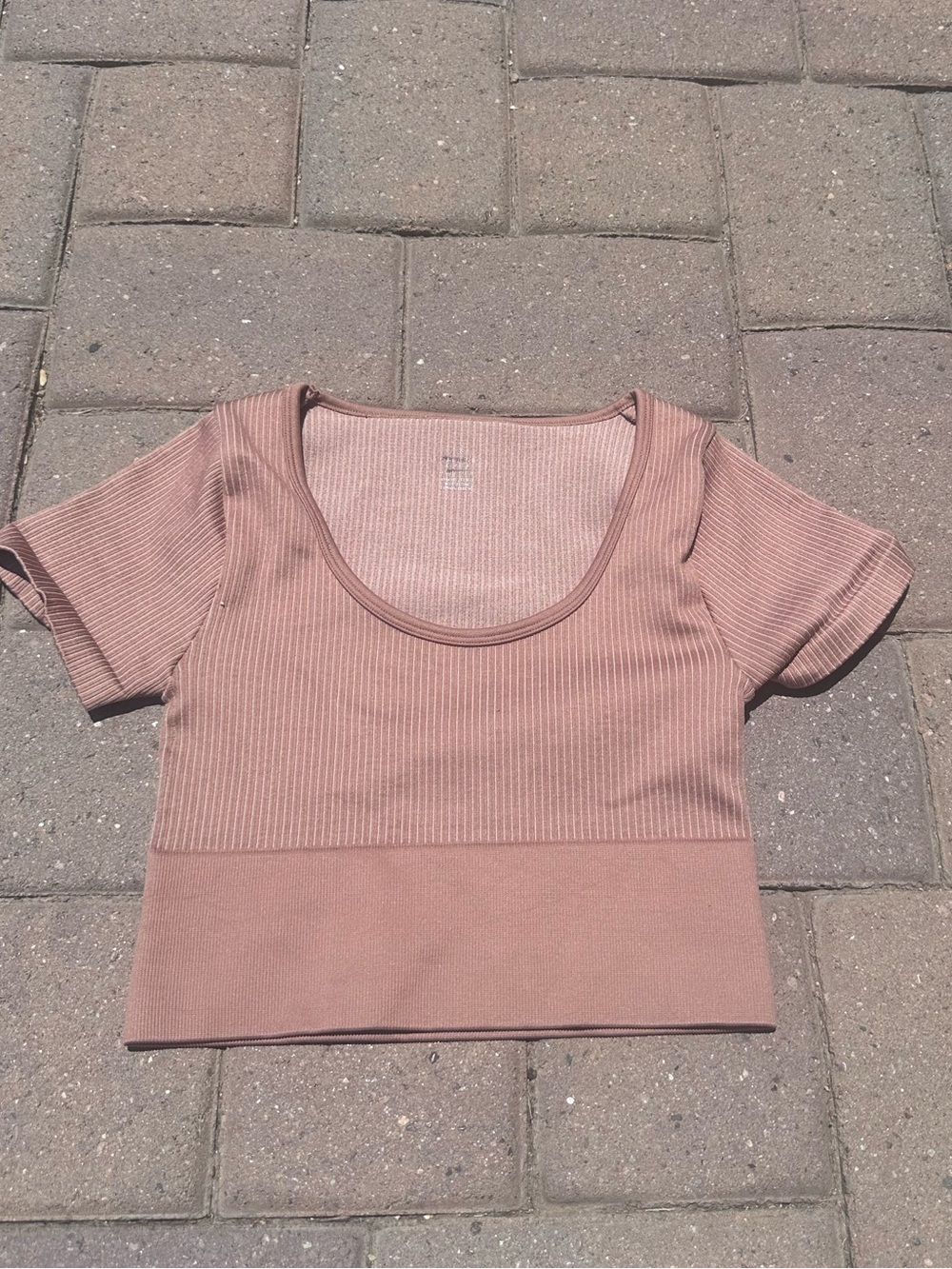 aerie Ribbed Scoop Crop Top - Dusty Pink
